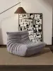 Togo Sofa Couch Chair, Beanbag Sofa Chairs, Lounge Armless Sofa, Filled by High Density Memory Foam,3 color materials available 3