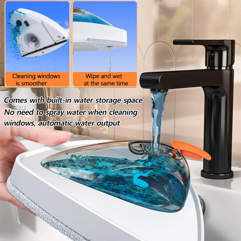 15-30mm Magnetic Window Cleaner Brush Double-Side Automatic Water Discharge Wiper Glass Window Brush Household Cleaning Tools window cleaning brush window cleaner