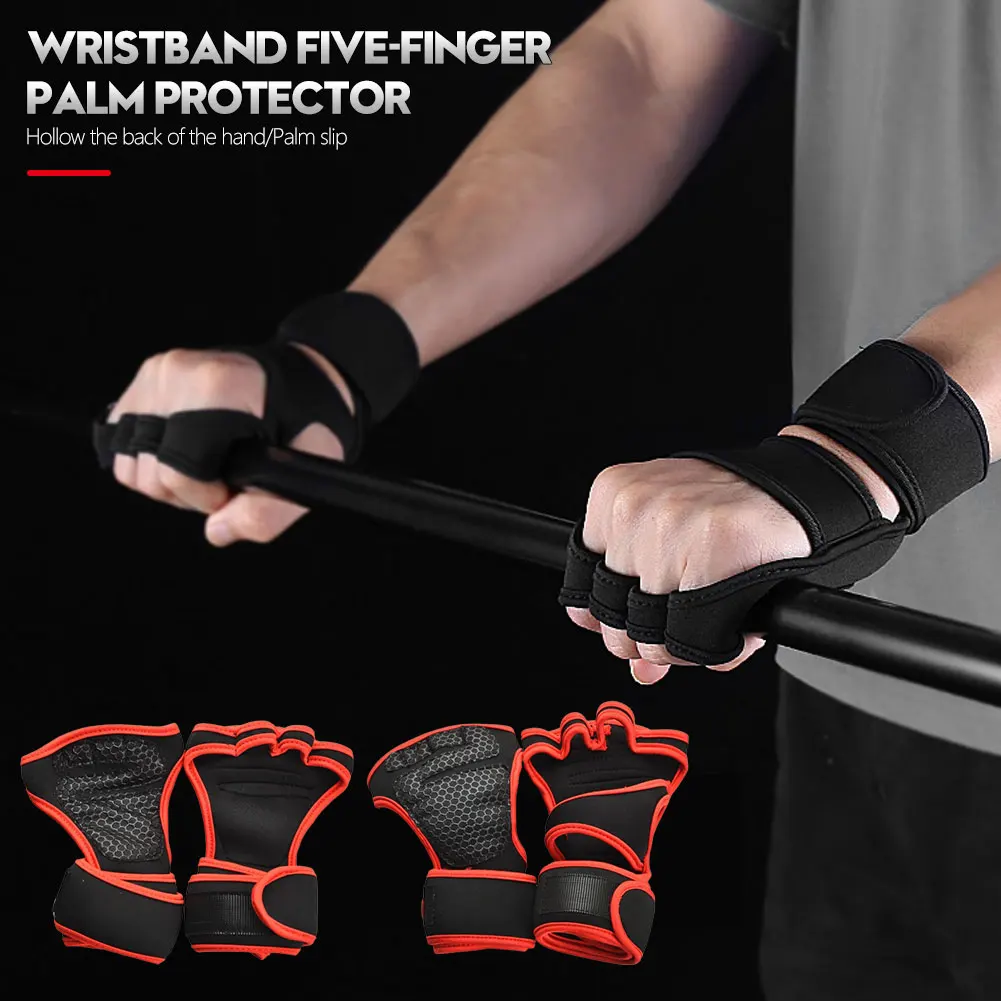 1 Pair slip Sports Gym Fitness Gloves Shockproof Weight Lifting Training Glove Half Finger MTB Cycling Gloves for Men Women