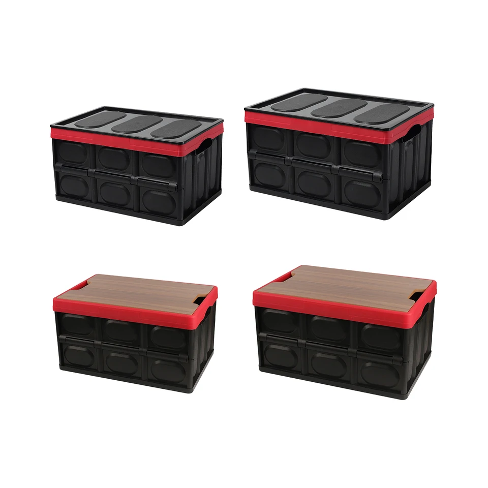 30L 56L Trunk Organizer Case Outdoor Foldable Storage Bin with Lid