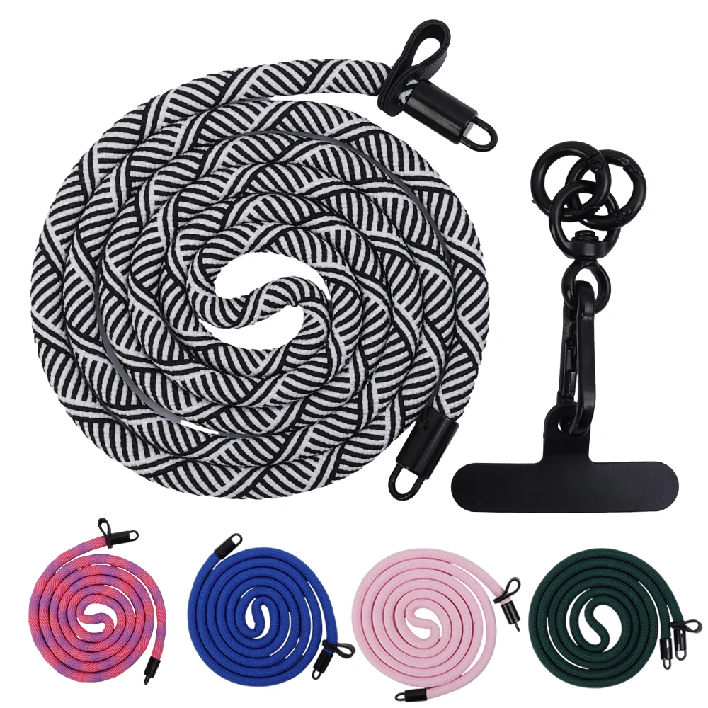 Universal Crossbody Phone Lanyard with Tether Tab - 120cm Thick Neck Hanging Rope