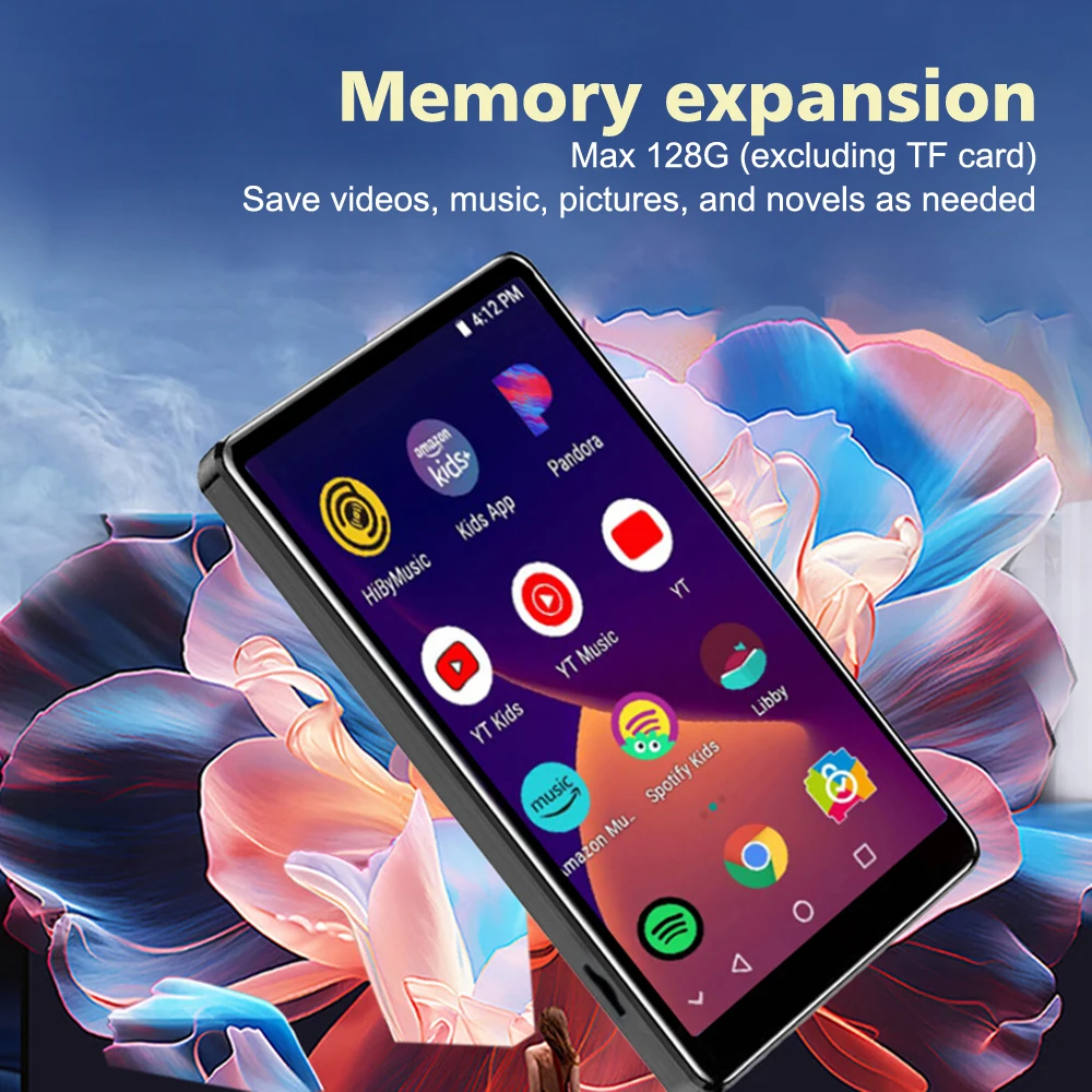 16G/32G WiFi MP5 Player 3.97-inch Large IPS Touch Screen MP4 MP3 Player 8-core CPU Video Audio Work with Android Apps