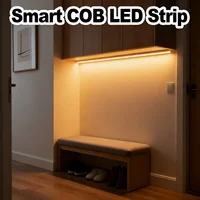 ไฟ LED แบบเส้น 1 เมตร 3 เมตร 5 เมตร แบบยืดหยุ่น ใช้พอร์ต USB พร้อมเซ็นเซอร์ตรวจจับความเคลื่อนไหว ใช้พลังงานจากแบตเตอรี่ เหมาะสำหรับตู้เสื้อผ้า บันได ห้องนอน และตู้เก็บของ 1