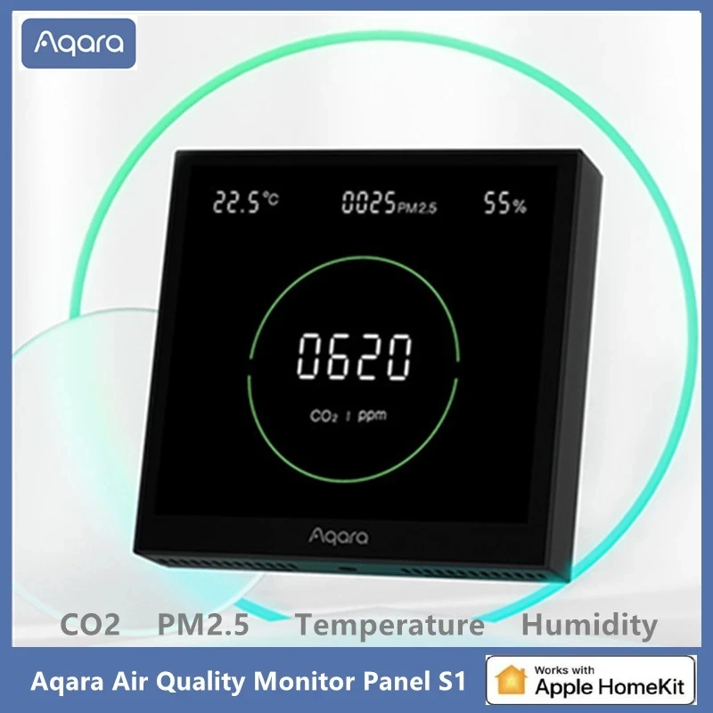 

NEW Aqara Air Quality Monitor Panel S1 Omni Directional Air CO2 PM2.5 Temperature Humidity Monitoring For Homekit Aqara Home App