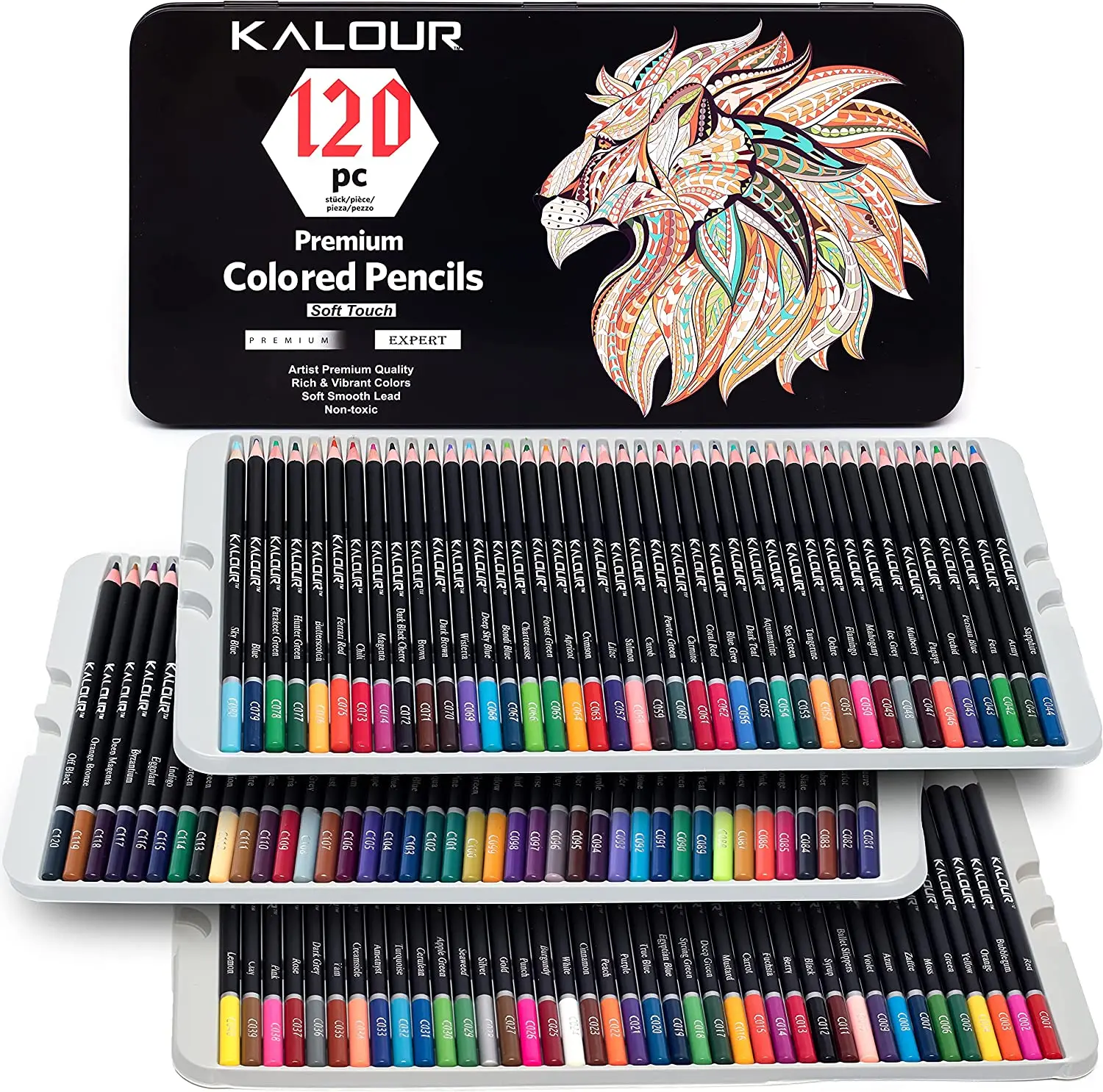 Gold Edition 120 Colored Pencils for Adult Coloring Books, Premier
