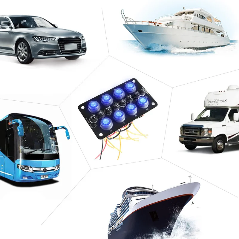 電子車またはボートのトグルスイッチ,12v/24v,8ポジション 