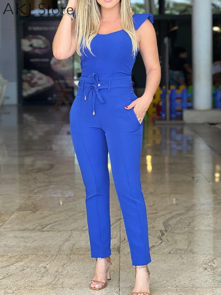 

Two Peice Sets Women Top and Pocket Design Pants Set