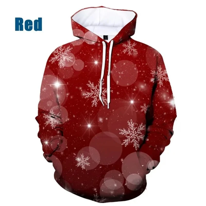 thumbnail image 1 of Sudadera con capucha con estampado 3D de copos de nieve navideños de invierno para hombre y mujer, informal, moderna, unisex, 1 of 5
