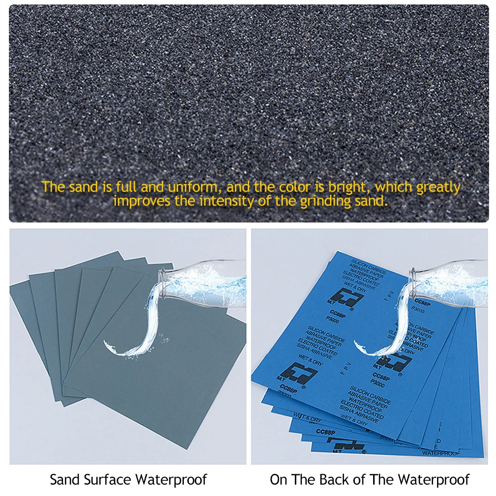 Sanding Discs Sandpaper Set Polish Sand Paper Sandpaper Tools Mini Sandpaper Kit 5Pcs 230x93mm Sandpaper Set Wet Dry Sanding Paper 2000-7000 Grit Sand Paper for Wood Metal Abrasive Plastic Ceramic Polshing Tool