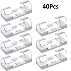 Cable Organizer Clips - Cord Management and Wall - Mounted Wire Holders (20/40PCS Set) (Clip Clear 40Pcs)