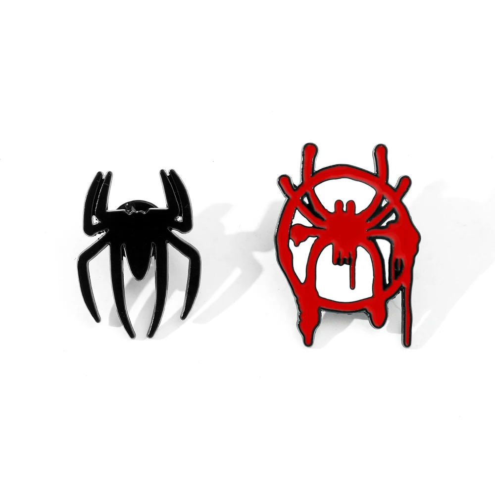 Creative Cartoon Brooch Personalized Spider Shaped Enamel Pin Backpack Clothing Jewelry Metal Badge Accessories Gift 2 Pcs enamel pins metal brooch enamel brooch