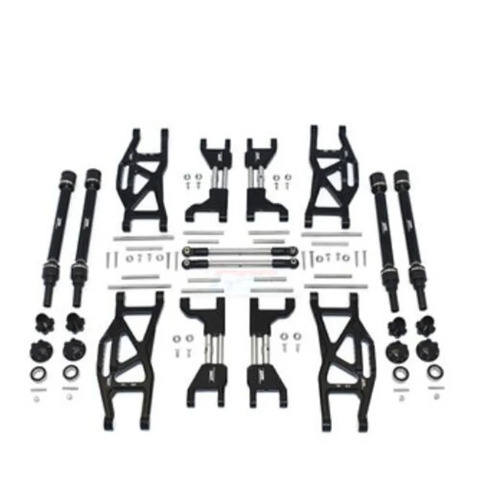 

Aluminum Alloy Front Rear Upper Lower Suspension Arms + CVD Universal Joint + Steering Rod Set Upgraded Parts Kit for 1/10 MAXX