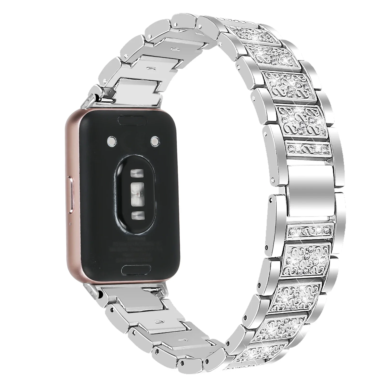 Elegant Stainless Steel Diamond Strap Bracelet
