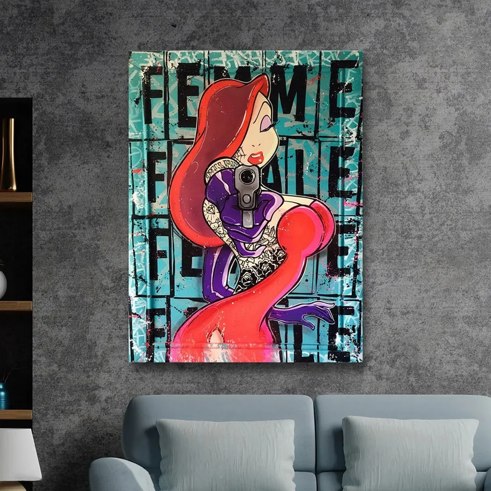 Affiche d'art Disney Jessica Rabbit, Graffiti de rue Pop, peinture sur  toile murale imprimée, décor moderne pour salon et chambre à coucher -  AliExpress, image size:960x960