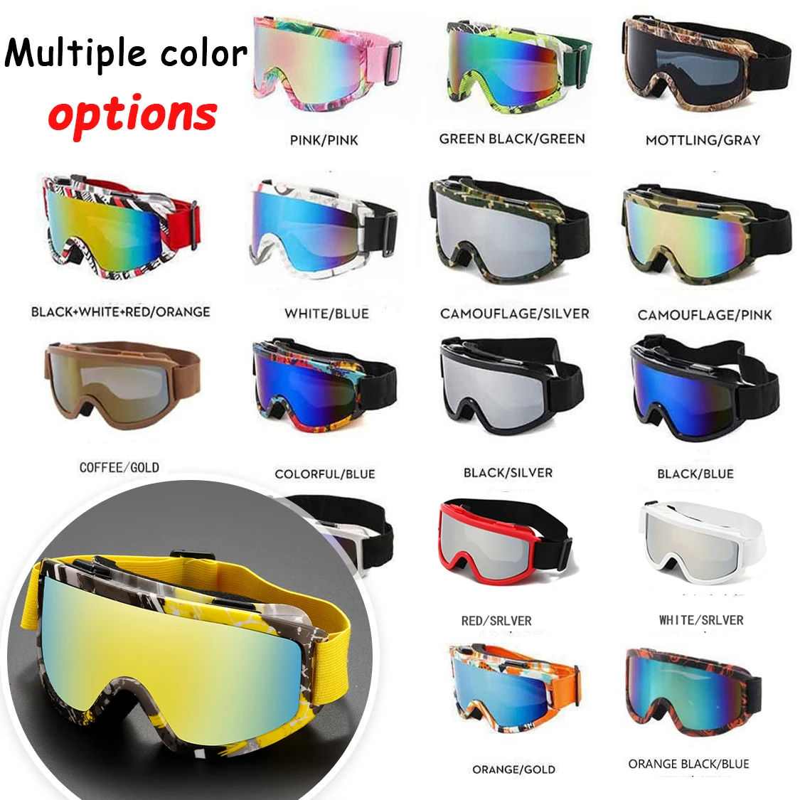 Large frame ski goggles 1