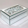 Luxury Silver Crushed Diamond Glass Mirrored Jewelry Box Storage Earrings Necklace Makeup Drawer Organizers Gifts for Women 1