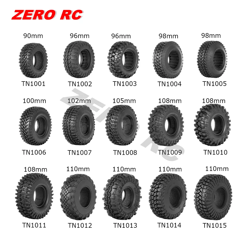 Black GoolRC 4PCS 110mm 1.9 Inch Rim Rubber Tyre Tire with Wheel for 1/10 RC Car Traxxas HSP Redcat RC4WD Tamiya Axial SCX10 D90 HPI RC Rock Crawler 