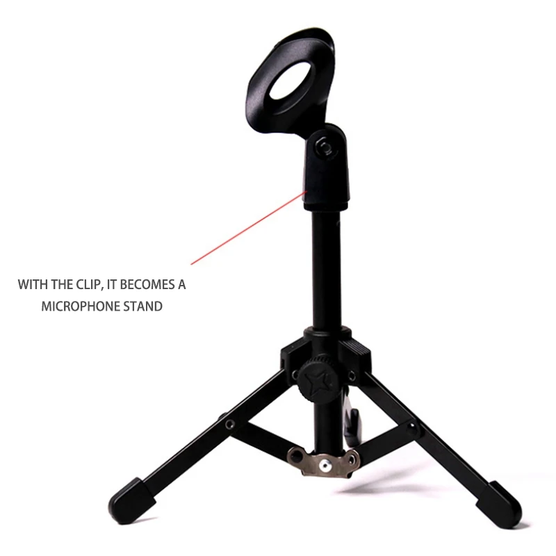 Microphone stand Foldable Tripod Desktop Microphone Stand Holder for Podcasts Online Chat Conferences Lectures Meetings and More