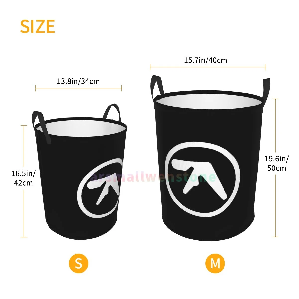 Aphex Twin Print Round Laundry Hamper Storage Basket Toys Clothes Organizer Bin for Home Bathroom Bedroom Dorm Nursery 5