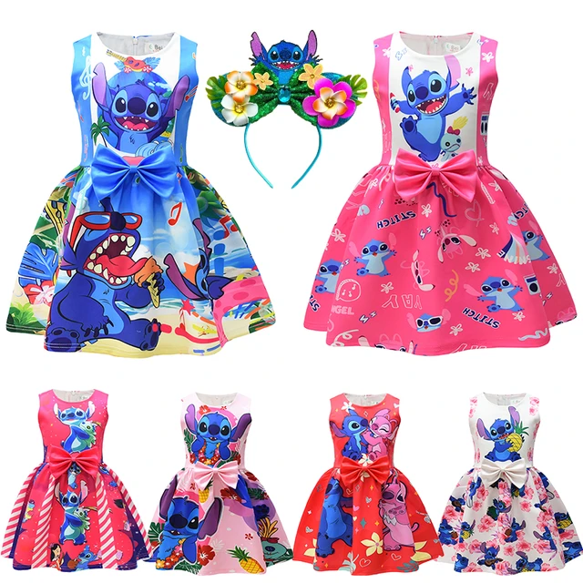 Disfraz de Stitch para niños y niñas de 1, 3, 7, 9 y 10 años, ropa de  Cosplay, vestido de fiesta, vestidos de princesa para niñas, vestido de  cumpleaños Up7T Gao Jinjia