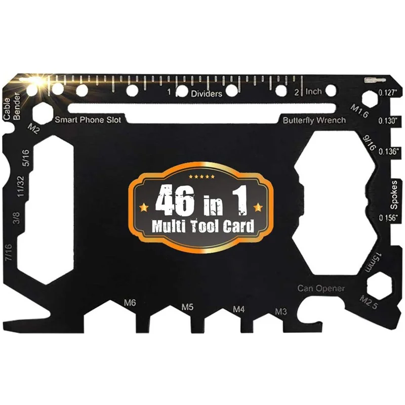 TAC9ER 22-in-1 Credit Card Multitool For Men | Metal Survival Card | Credit Card Knife Wallet