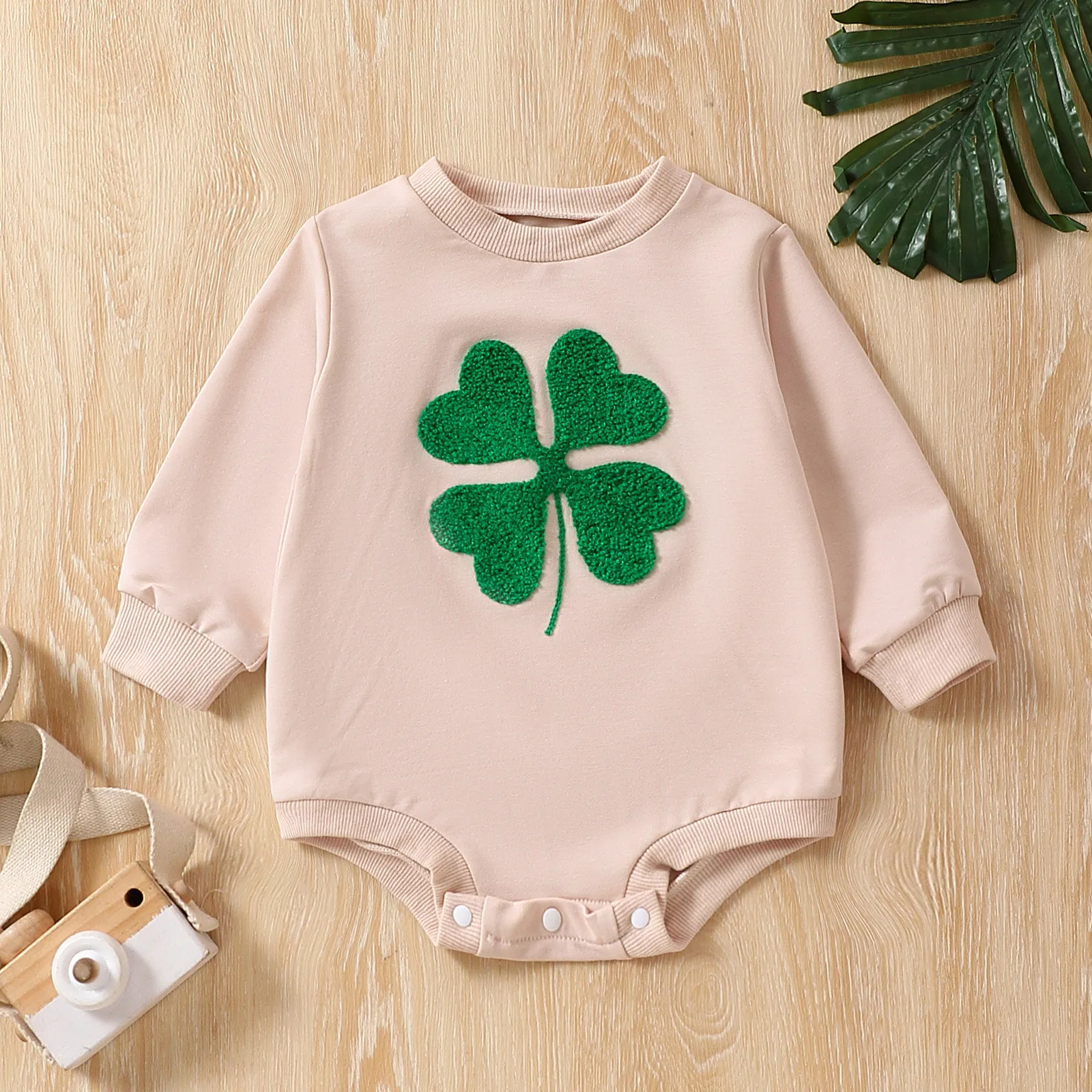 

Newborn Baby Rompers Girls Boys St. Patricks Day Outfit Embroider Sweatshirt Romper Bodysuit Cute Clothes Infant Jumpsuit 0-24M