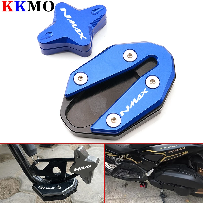 Nmax Accessoires Cnc Side Stand Vergroten & Ondersteuning Kickstand Kolom Hulp Voor Yamaha Nmax 125 155 160 N-MAX 155 2020-2024