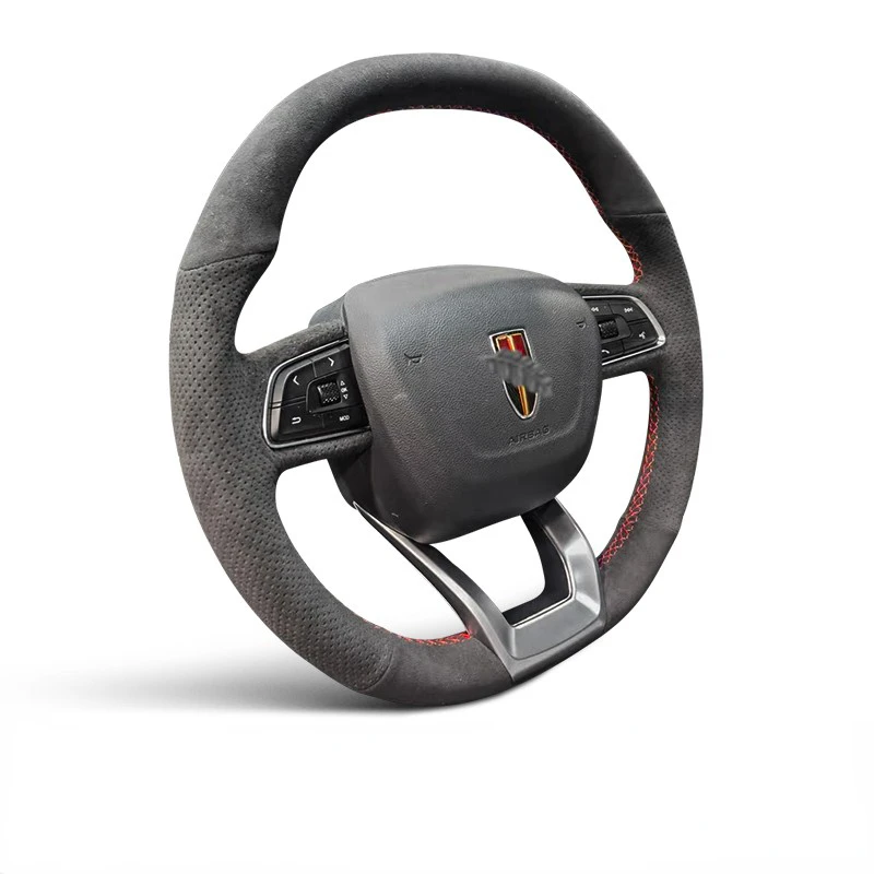 

For Hongqi h5 hs5 DIY Custom Suede Hand Sewn Steering Wheel Cover