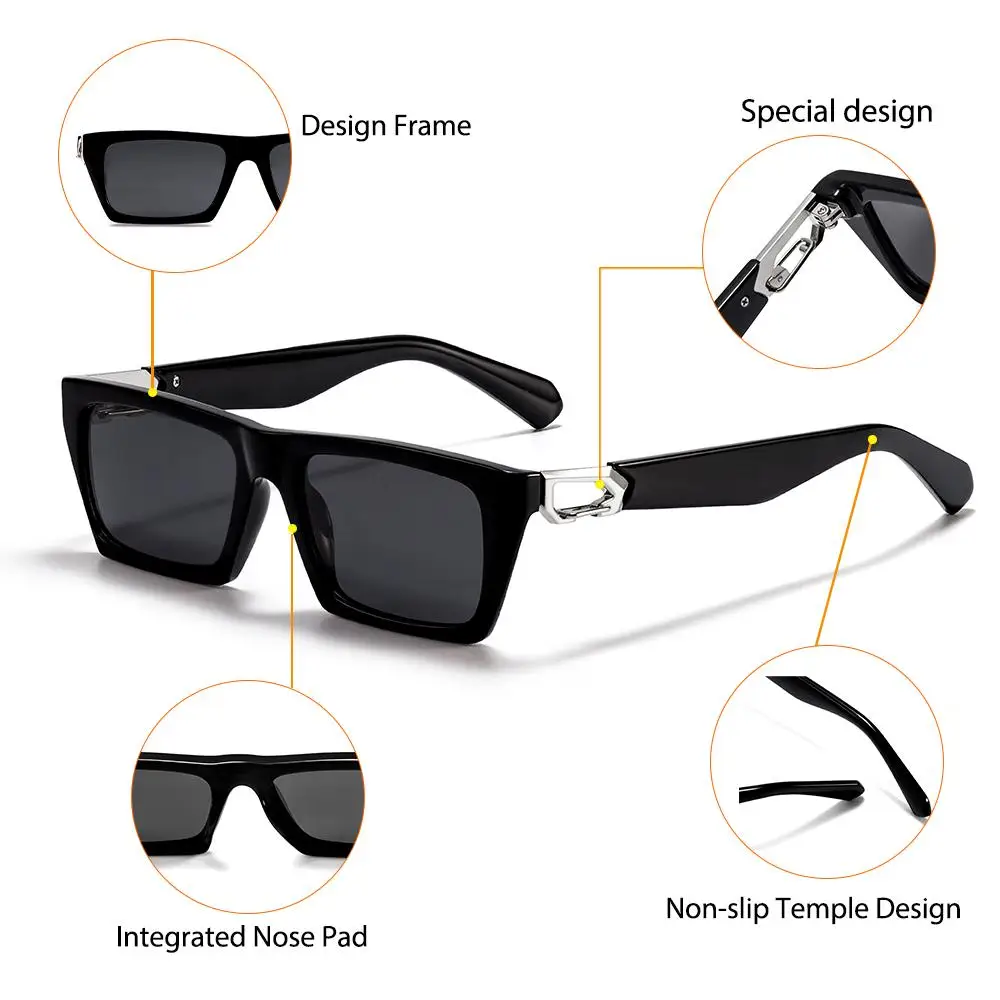 CATERSIDE Männer Optische Sonnenbrille Hohe Qualität Rechteckige Linse Brillen frauen Angepasst Geschenk Suneyeglass UV400 – Detail 3