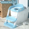 Toilet Folding Ladder Children's Potty Training Toilet Baby Seat Urinal Chair With Adjustable Step Stool Ladder Comfortable Safe 1