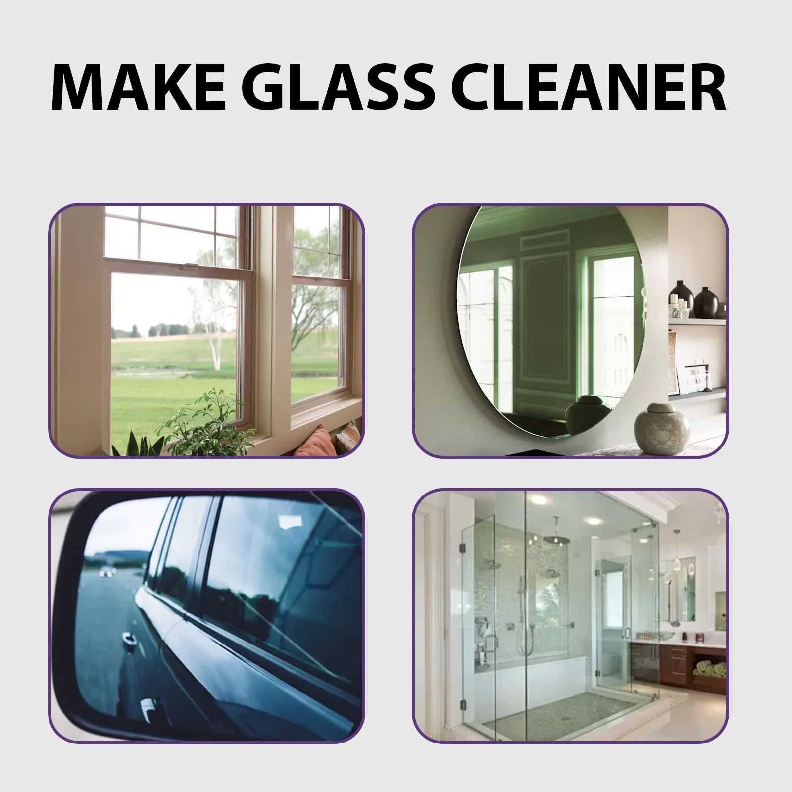 Bathroom Glass Cleaner Liquid Shower Door Hard Water Removal Car Window Degreaser Mirror Brightening Glass Descaling Spray