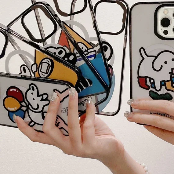 

Cartoon Dog MagSafe Acrylic Phone Case Cover for IPhone 11 12 13 14 15 Pro Max Case for IPhone 15 Pro Max