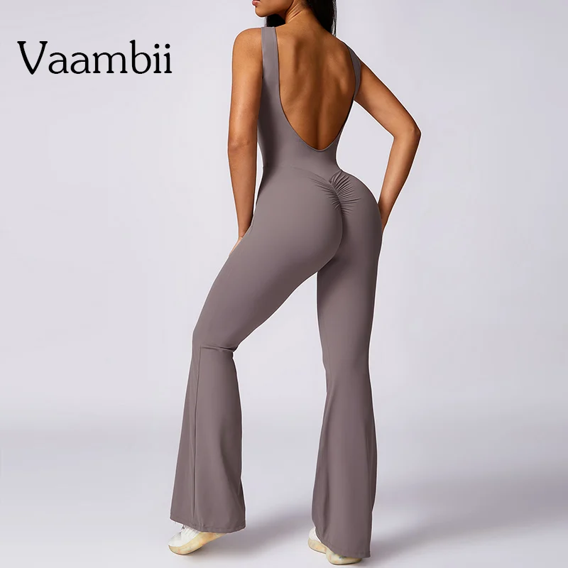 Open Back Hollow-Out Sleeveless Yoga Suit Jumpsuit Yoga Set Fitness Sportswear Workout Set Gym Clothes One-Piece Sports Jumpsuit