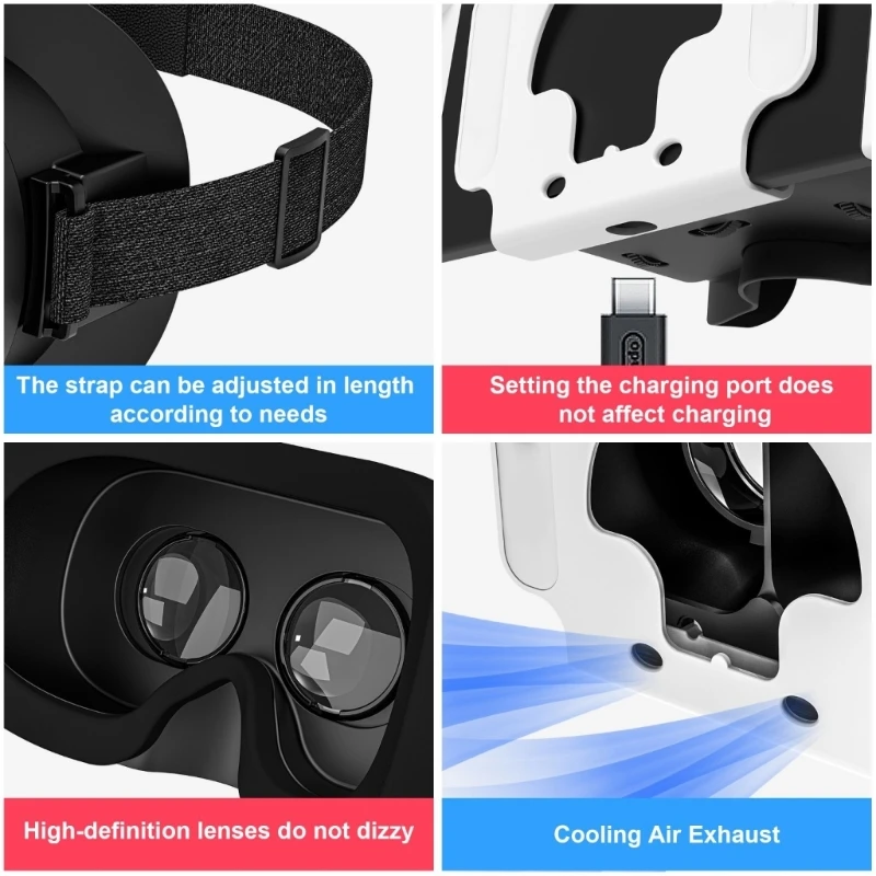 Headsets Glasses For N-Switching &N-SwitchingOLED Switching Adjustable Lens Headband for Users Gaming Enthusiasts H8WD