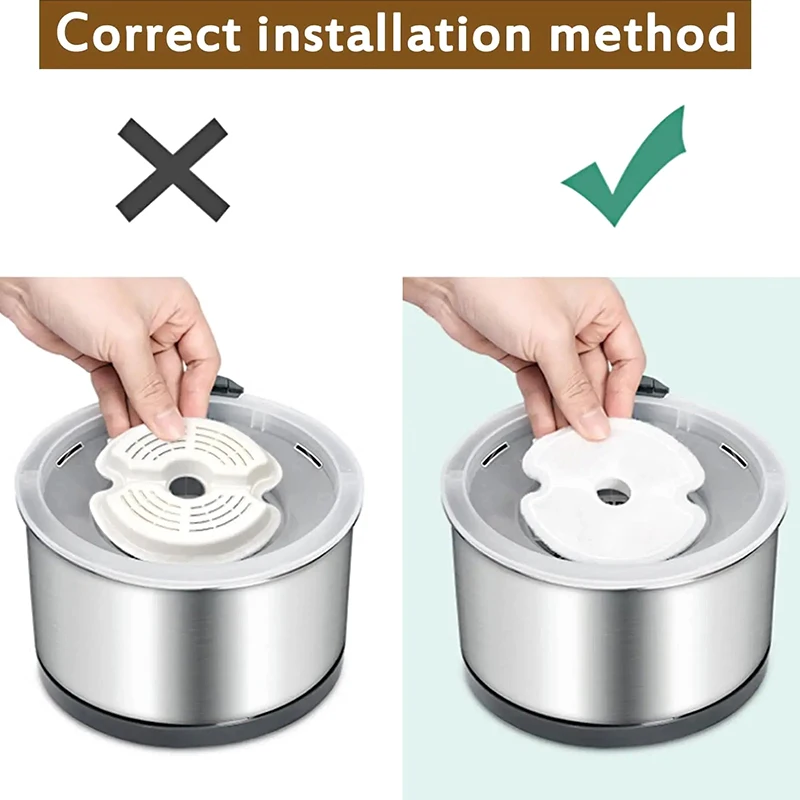 1/4pcs Cat Water Fountain Activated Carbon Cotton Filter Multiple Filtration Pet Water Fountain Replacement Filters