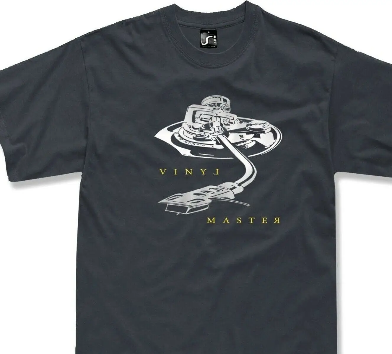 Maglietta Retrò Vinyl Master Technics Mk2 Sl-1200 Gift Dj T-Shirt Tonearm