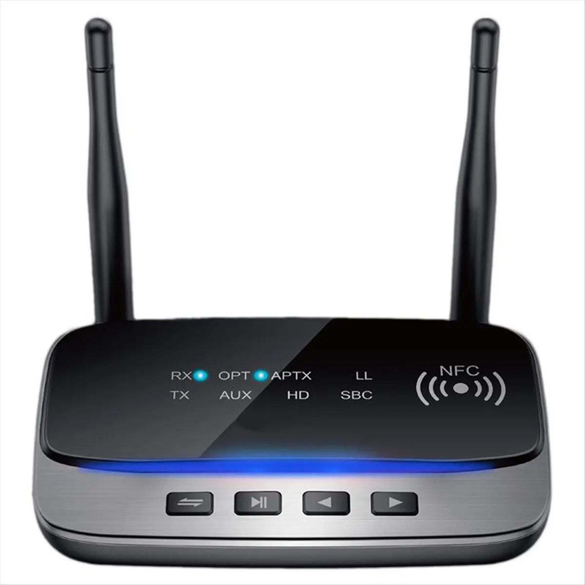 (A75T) NFC 80m 블루투스 5.0 오디오 송수신기 AptX LL HD 무선 어댑터 SPDIF AUX 3.5mm PC TV용 페어링 2개 헤드폰 연결