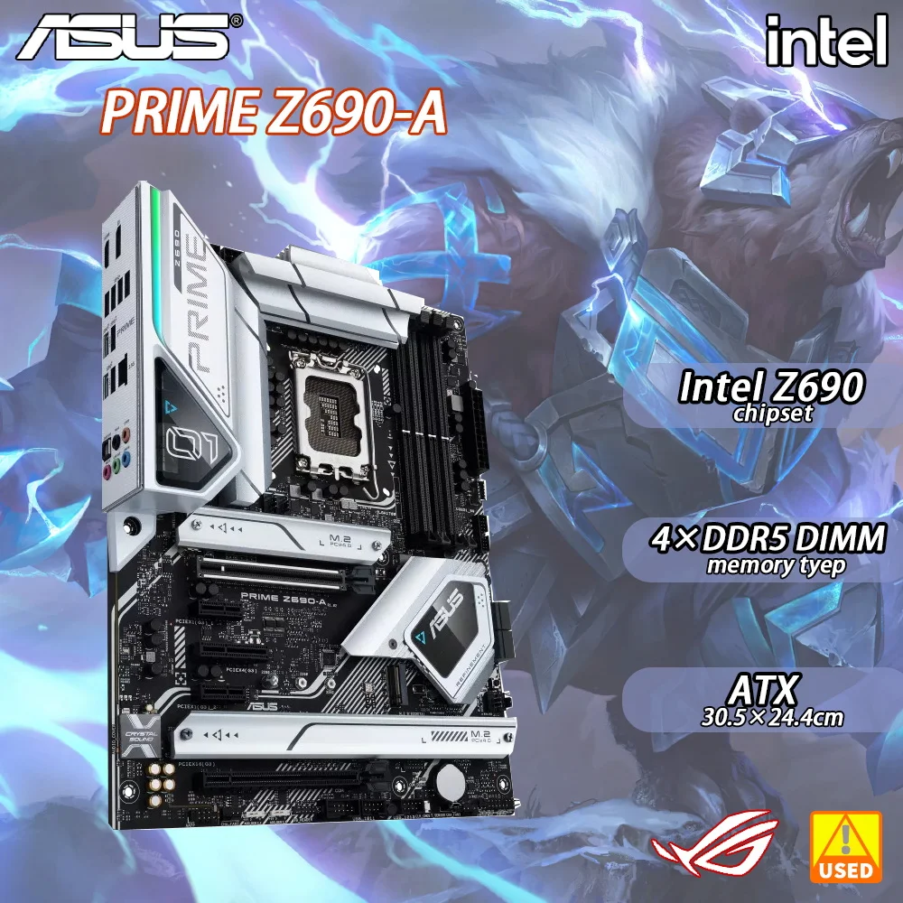 

Материнская плата ASUS PRIME Z690-A, Системная плата Intel Z690 LGA 1700 с поддержкой 4xDDR5 PCI-E 5,0 M.2 SATA III для настольных ПК