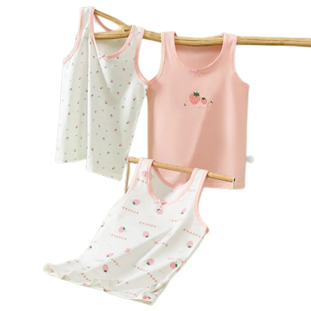 Girls Tank Tops Girl Cute Cartoon Prints Singlet Underwear Tank Princess Undershirts Cotton Tank Tops for Baby Girl Size 3-10T Summer Homewear