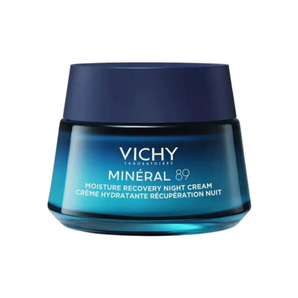 קרם לילה לתיקון מינרלים עם חומצה היאלורונית טהורה Vichy, נגד הזדקנות והקטנת נקבוביות, הידרציה עמוקה, נגד קמטים, קרם פנים 89