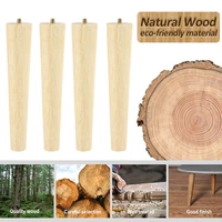 4 Pcs Furniture Legs Wooden Solid Furniture Feet Oblique/Straight Table Feet Non-slip Chair Feet Replacement Feet Sloping 5