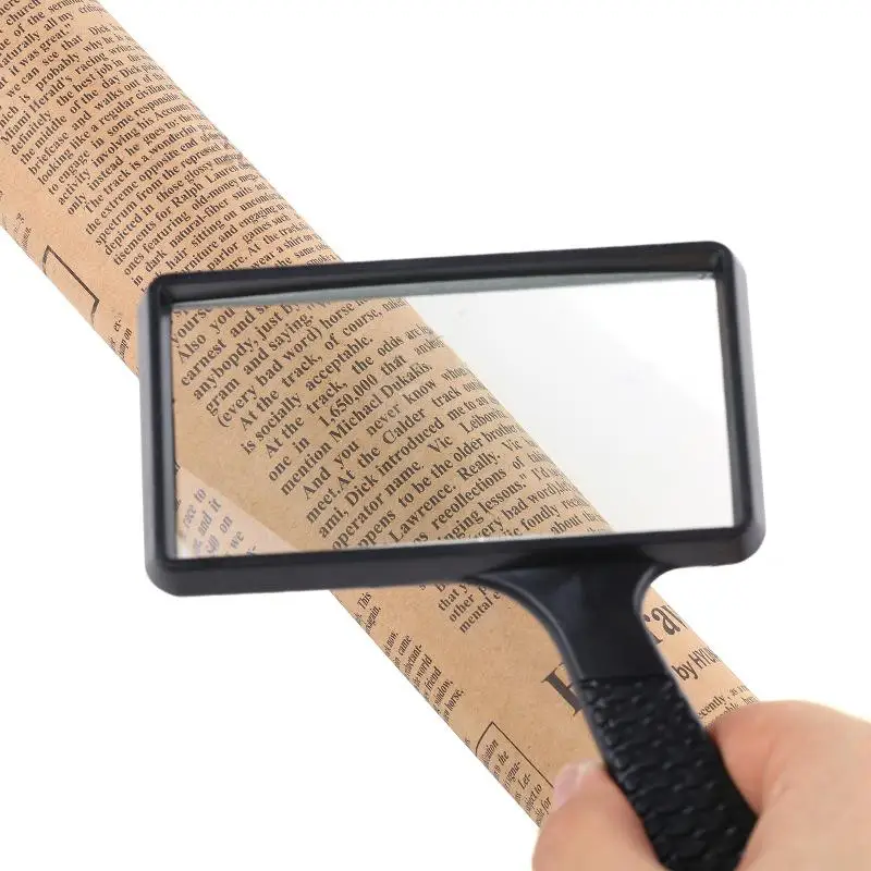 

Practical 3X Rectangular Handheld Magnifier Large Handheld Rectangular Magnifier Magnifying Glass Loupe For Reading Use