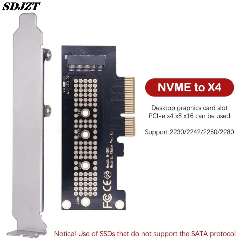 Kebidumei M.2 NVME PCIE vers M2 adaptateur LED NVME SSD M2 PCIE