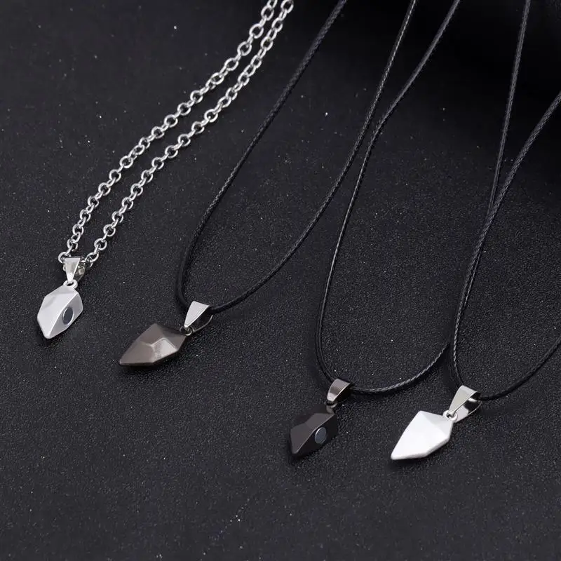 8 Pair 2022 New Boy or Girl Magnetic Couple Necklace For Lovers Heart  Pendant Distance Charm Women Valentine Day Gift 