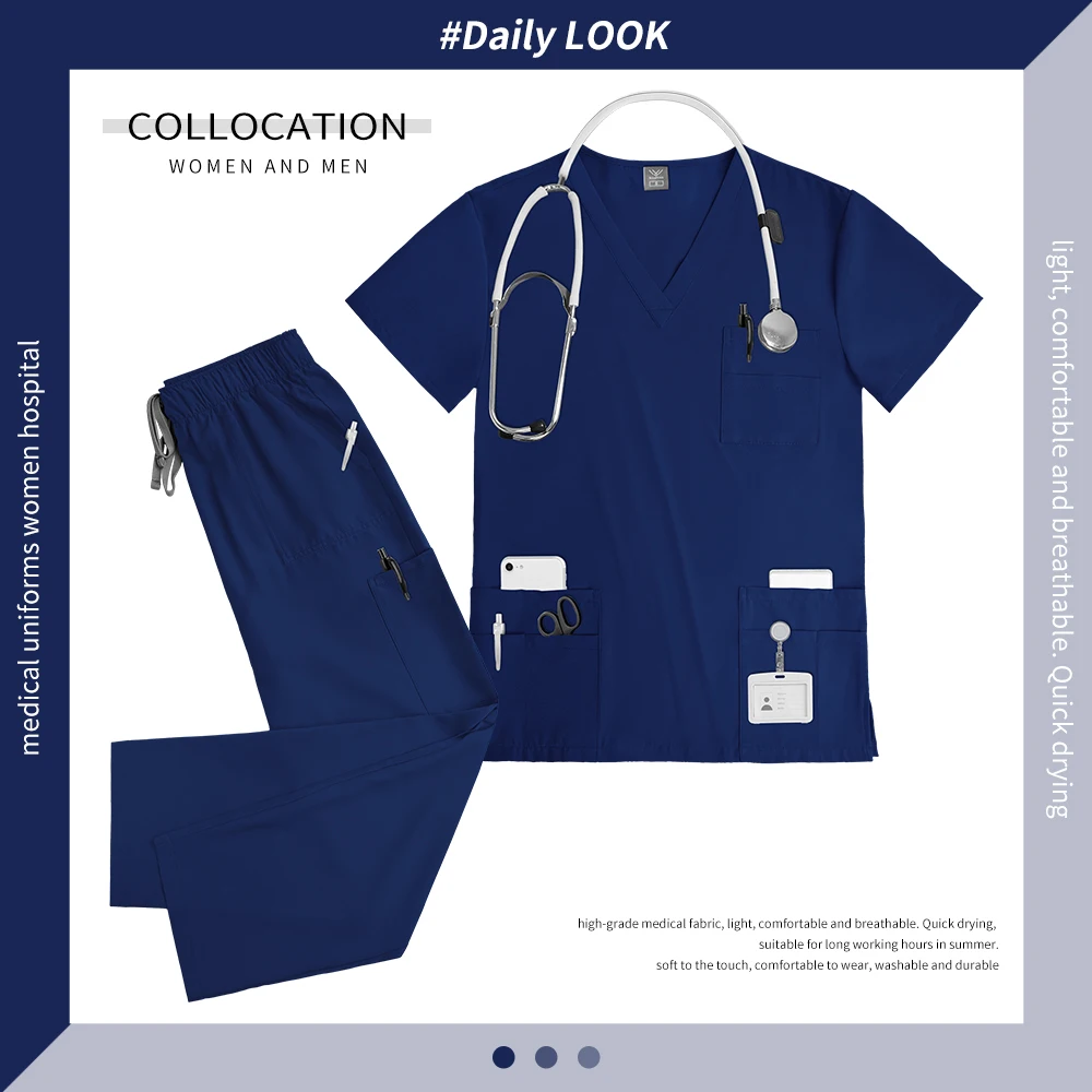 NiaaHinn Anesthetist Nursing Uniform Suit Unisex Spa Beauty Work Clothes Women Scrub Set Pet Clinic Medical Doctor Work Clothing