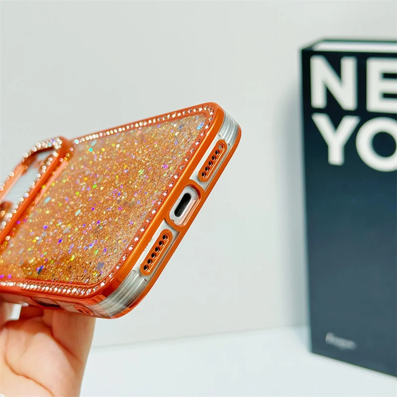 Sparkling Diamond Glitter Sequin Bling Phone Case - Shockproof Air Soft Silicone Duo Cover