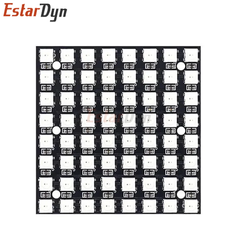 Estardyn WS2812 5050 RGB 8x8 64 LED 매트릭스 모듈 ESP32 DIY 애니메이션 디스플레이용 개별적으로 주소 지정이 가능한 풀 컬러
