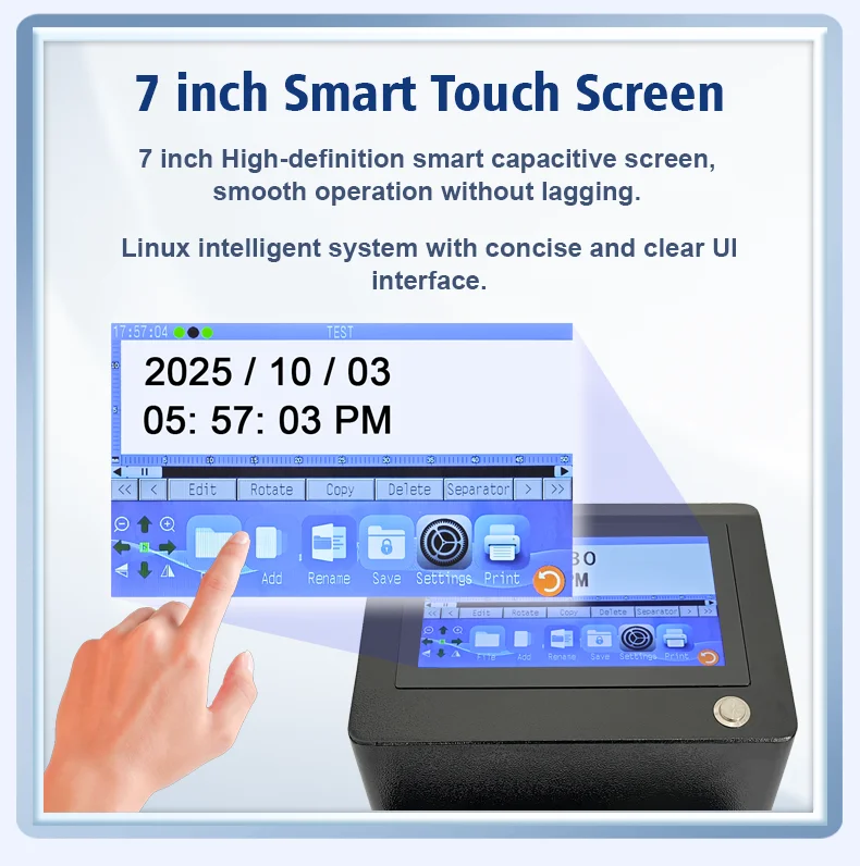 PO3 Desktop Inkjet Printer 12.7mm/25.4mm Thermal Inkjet Printer Batch Number Ima