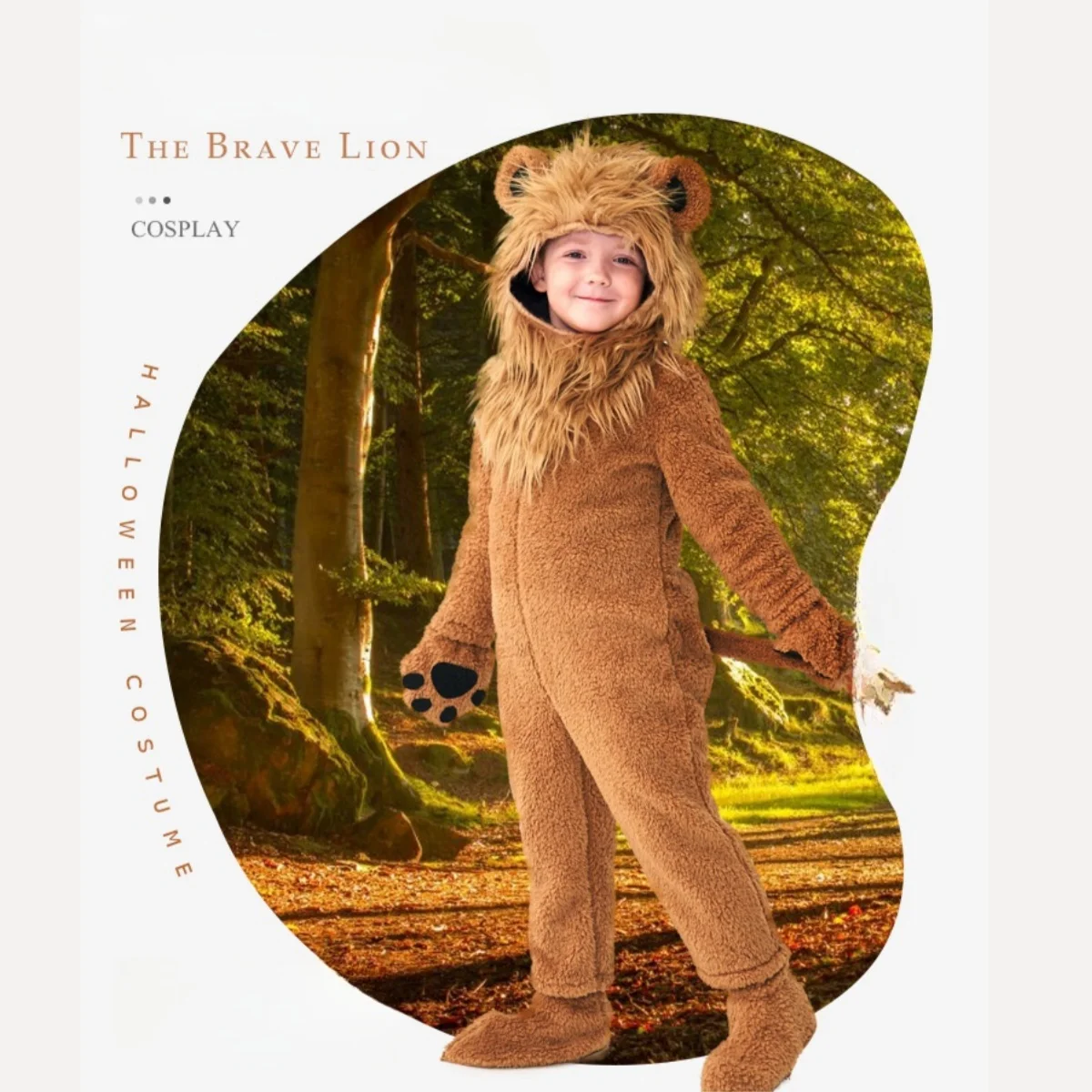 2-12Y Child Lion Costume Baby Kids Clohting Animal Carnival Halloween Fancy Jumpsuits Clothes Set