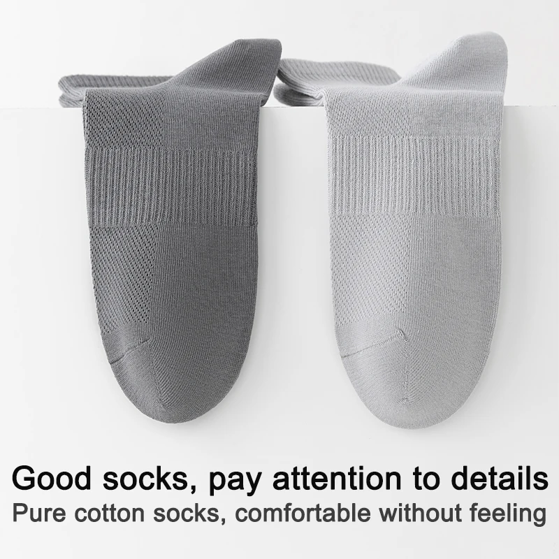 High Quality 6Pairs Men Socks Short Combed Cotton Mesh Breathable Odor proof and antibacterial Spring Summer for Male sock New